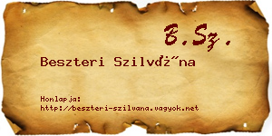 Beszteri Szilvána névjegykártya